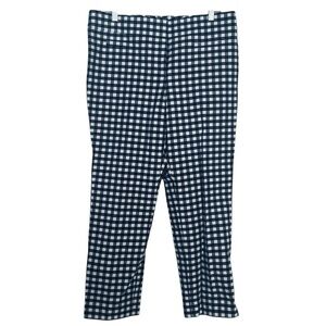 Ann Taylor Blue White Check Devin Cropped Leg Trouser Pants NWT 8